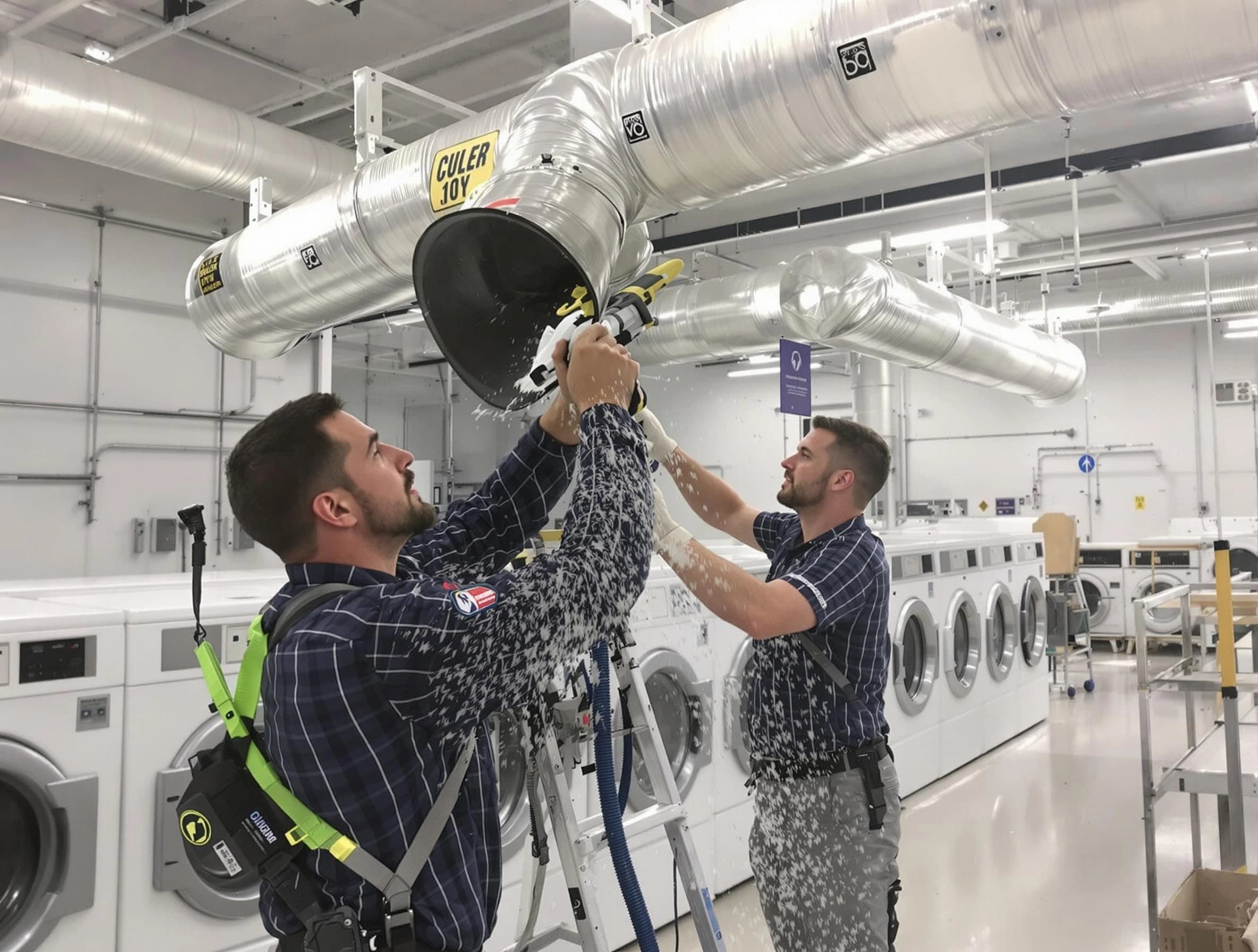 Maricopa Dryer Vent Cleaning team performing large-scale commercial dryer vent cleaning in Maricopa