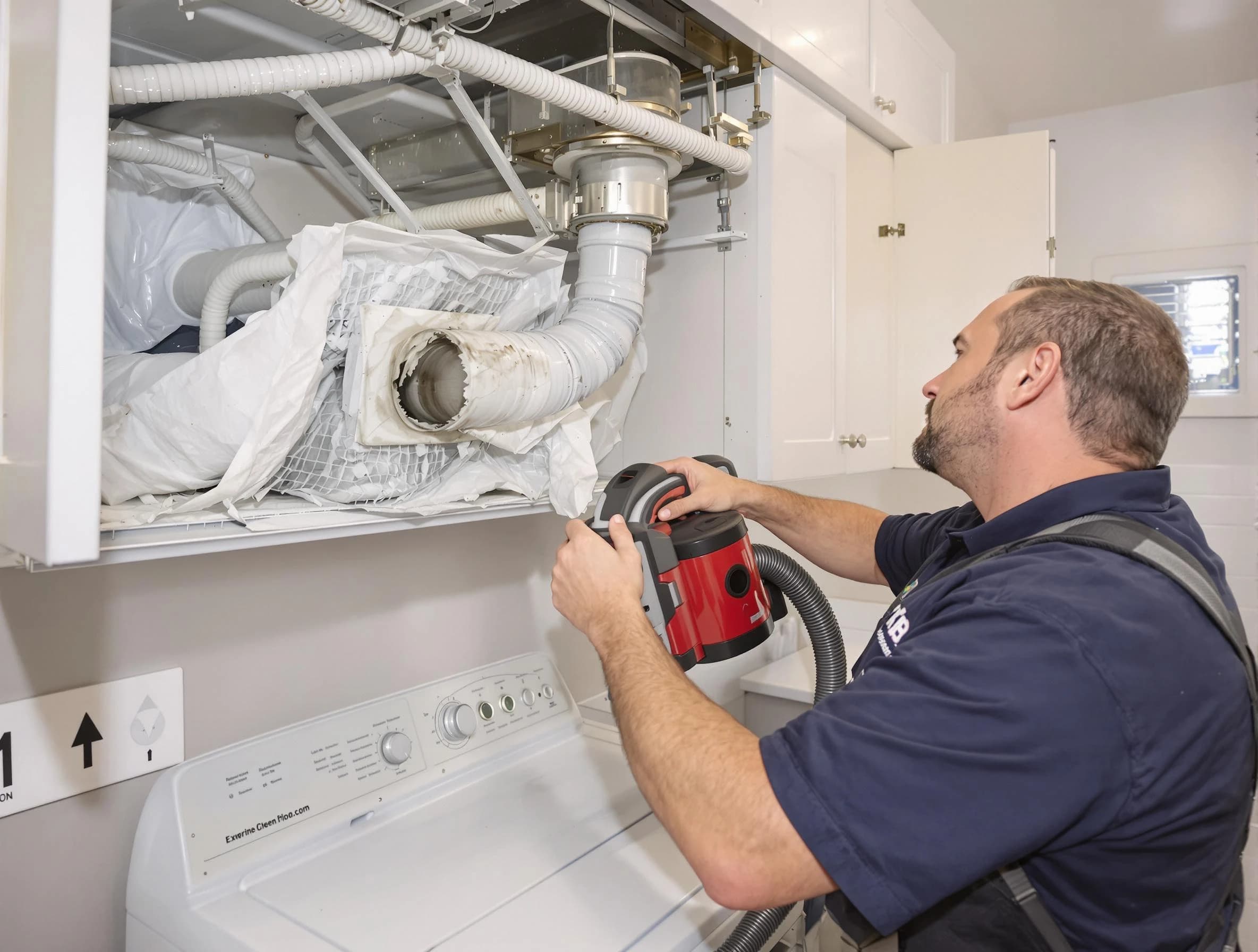 Maricopa Dryer Vent Cleaning technician performing professional exhaust vent cleaning at a residential property in Maricopa