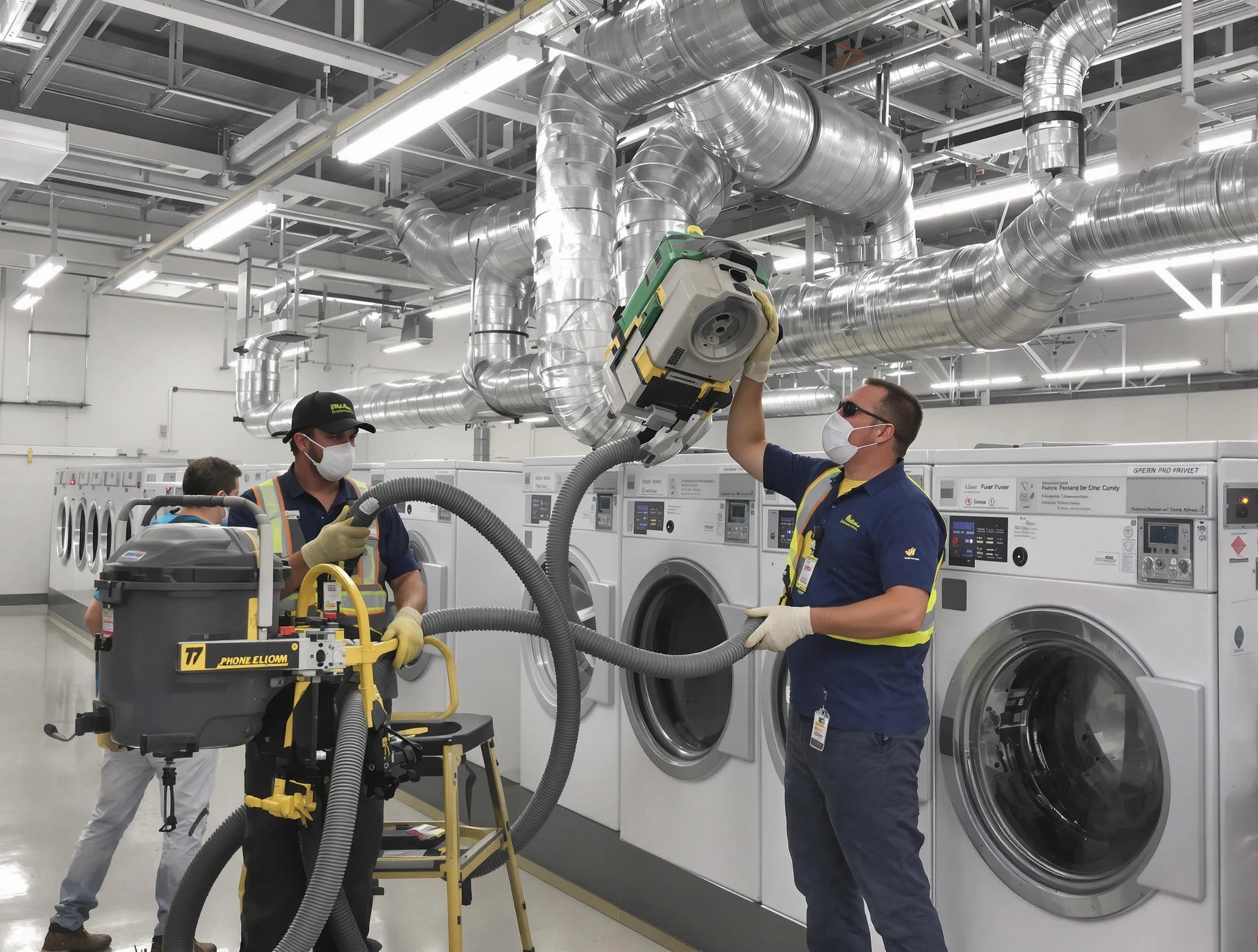 Maricopa Dryer Vent Cleaning team cleaning large-scale industrial dryer vent systems at a facility in Maricopa